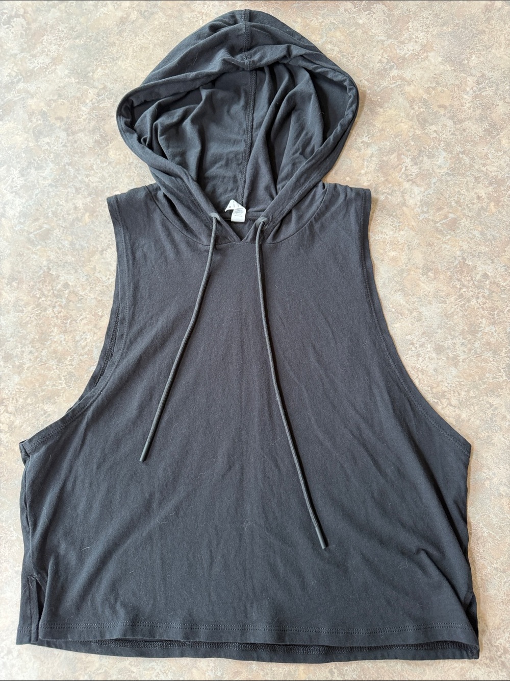 ZYIA Black Sleeveless Hooded Muscle Tee